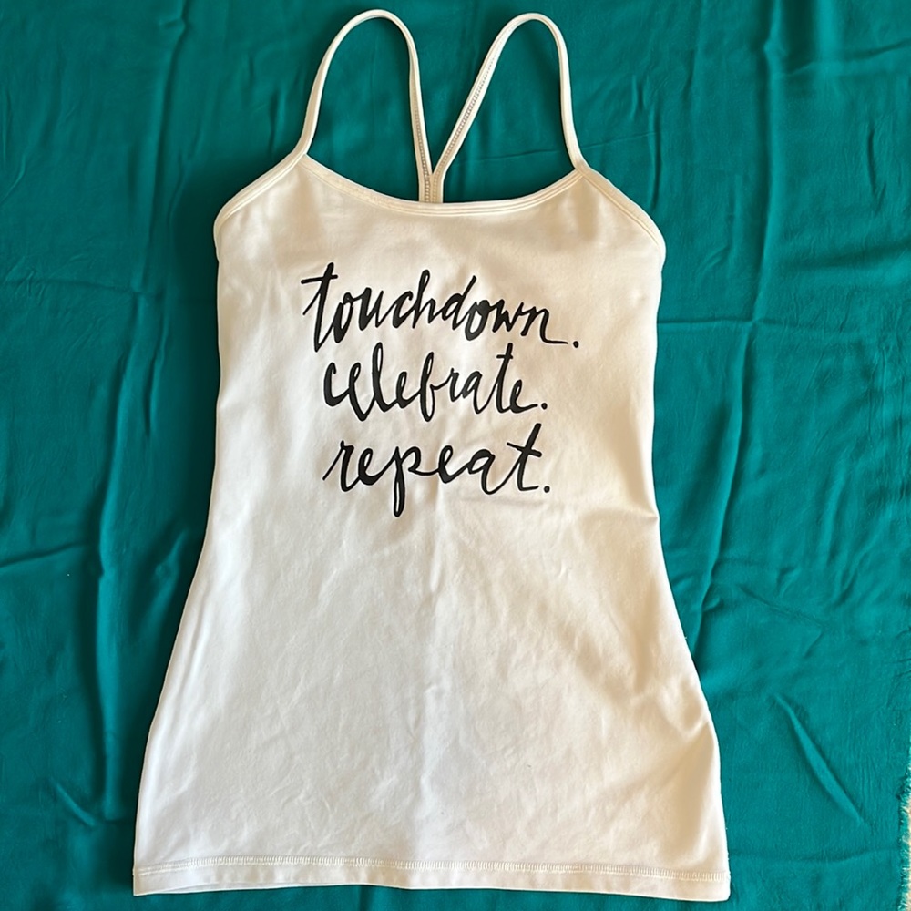 Lululemon tank “Touchdown, Celebrate, Repeat”